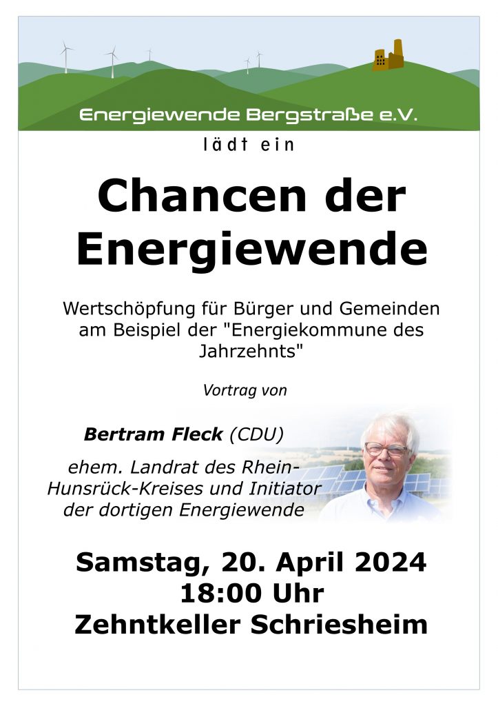 Plakat Vortrag Bertram Fleck Zehntkeller Schriesheim